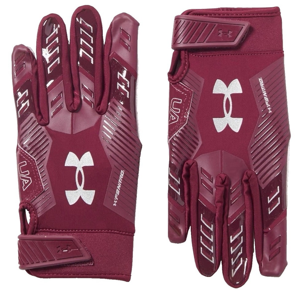 Under Armour Men's F9 Nitro Football Gloves, 609 RED, Size M New